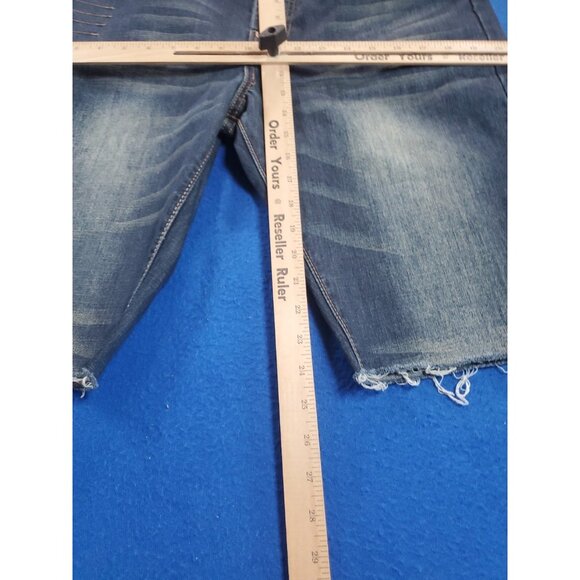 Evisu Origin Osaka Japan Button Fly Blue Shorts Denim Men's Size 34 Vintage - Picture 16 of 16